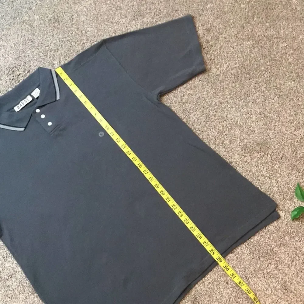 NWT Vintage 80s 90s Badge Gray Polo Shirt Sz Large